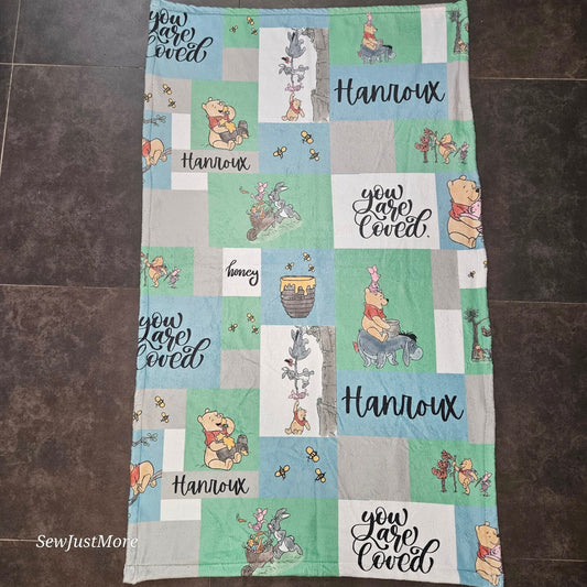 Baby Blue Pooh Bear Fleece blanket