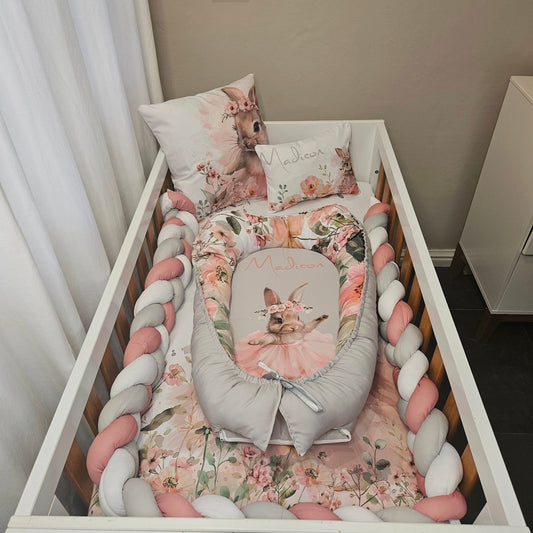 Boho Floral Ballerina Bunny Baby nest
