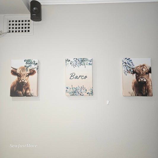 The Baby Highland cow Canvas Set