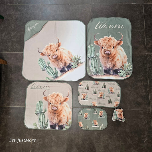Baby Western Highland Cow Toweling set