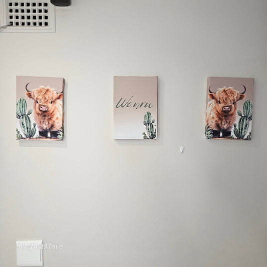 Baby Western Highland Cow  Canvas Set