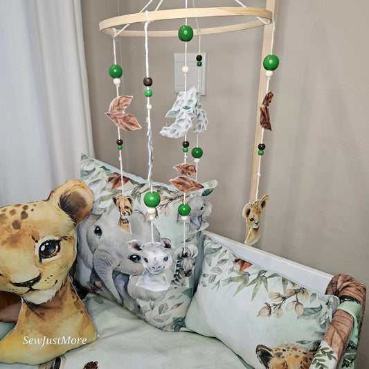 Bronze and Sage Safari Cot Mobile