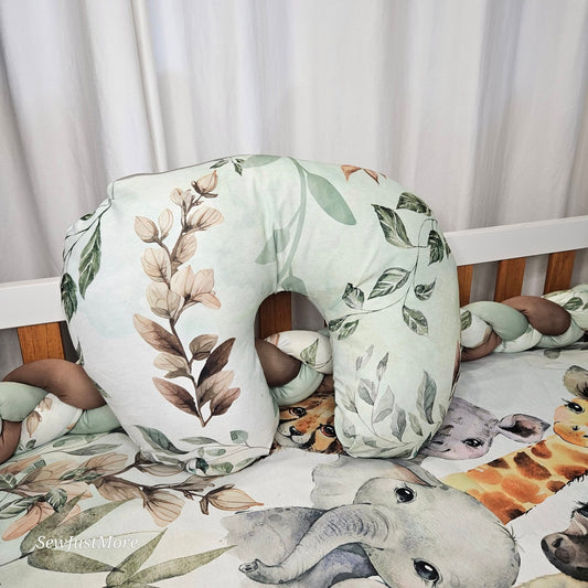 Bronze and Sage Safari Nursing Pillow