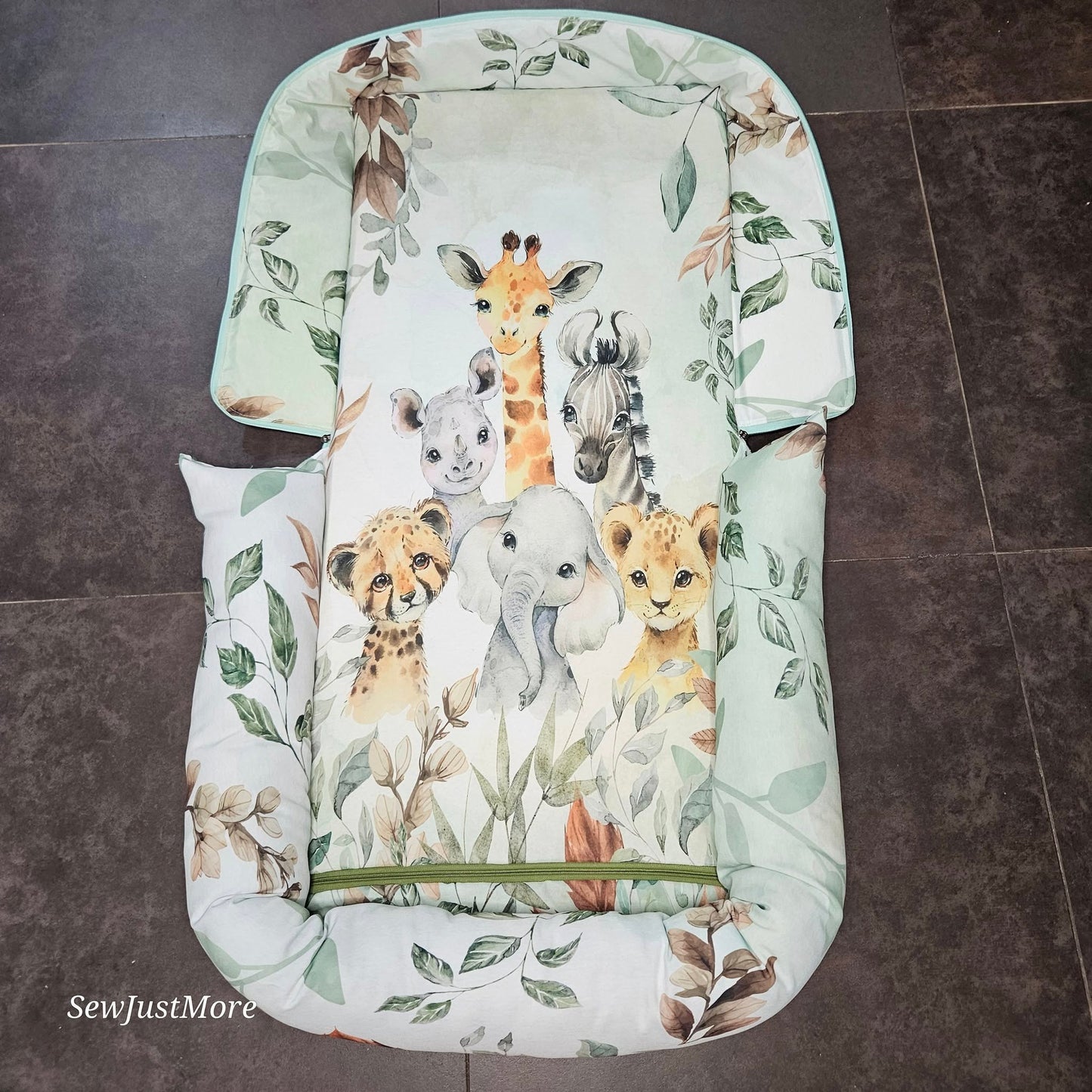 Bronze and Sage Safari Travel nest bag