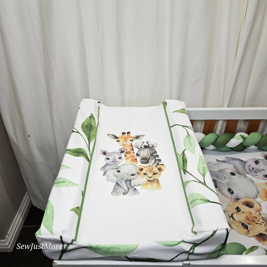 Green Leafy Safari waterproof changing mat