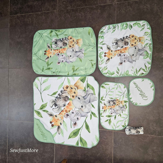 Green Leafy Safari Toweling set