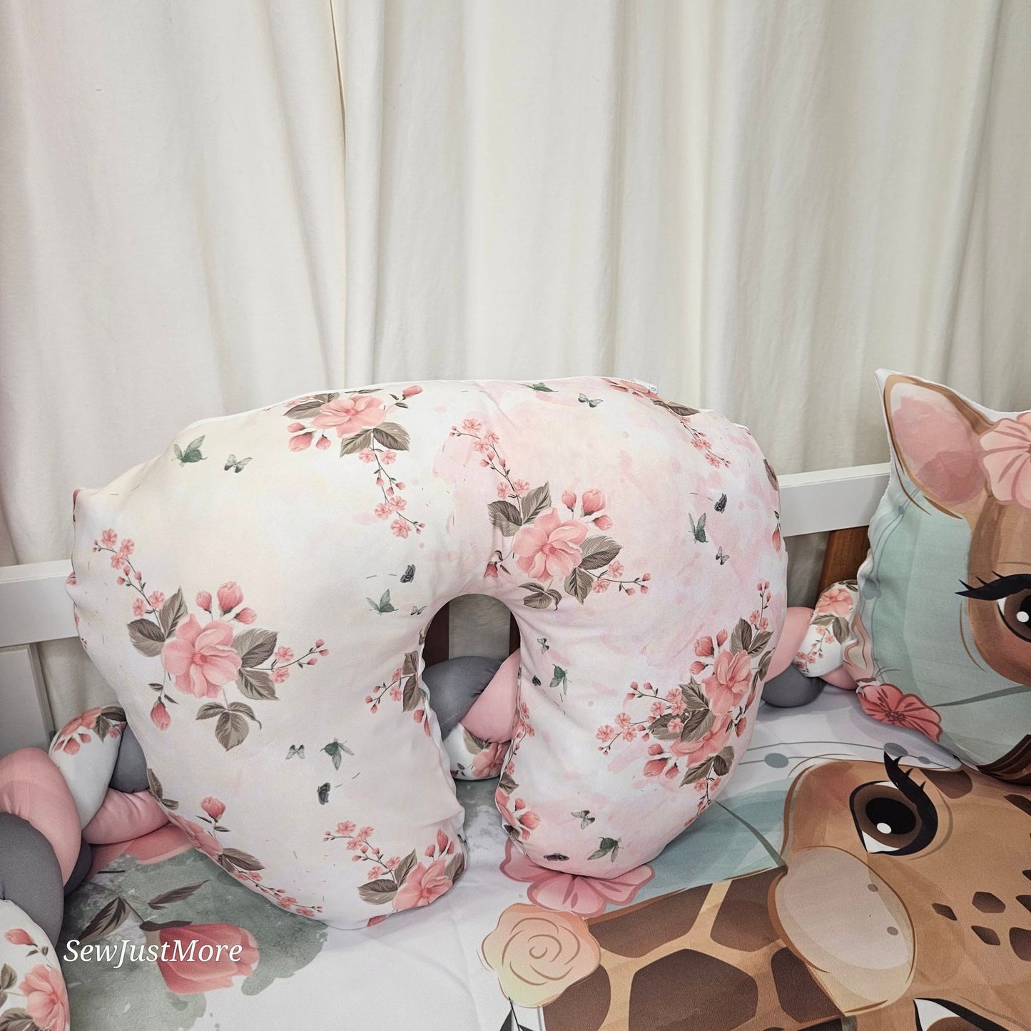 Rosy The Giraffe sage Nursing Pillow