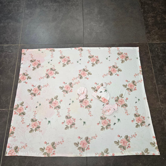 Rosy The Giraffe sage swaddle blanket set