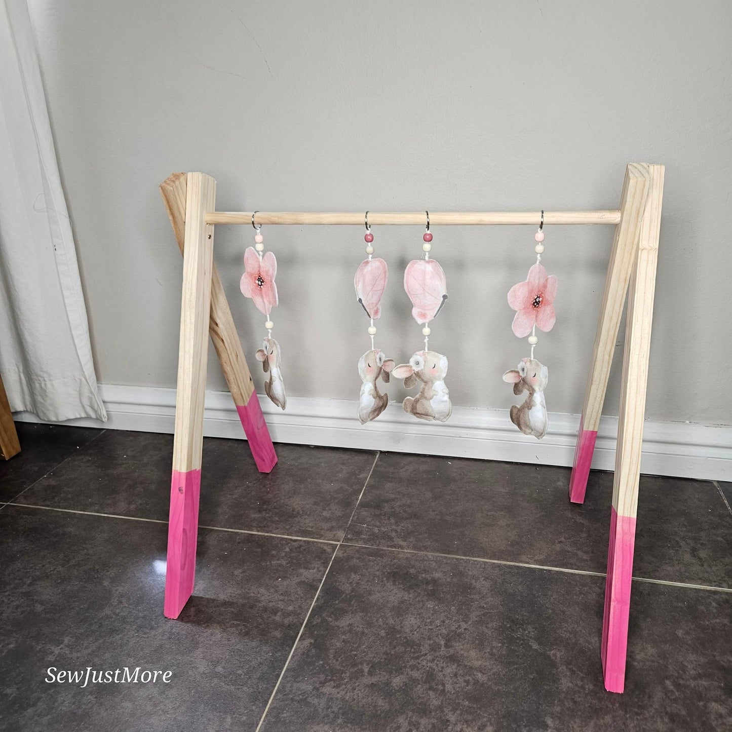 Soft Pink Boho Bunny cot linen
