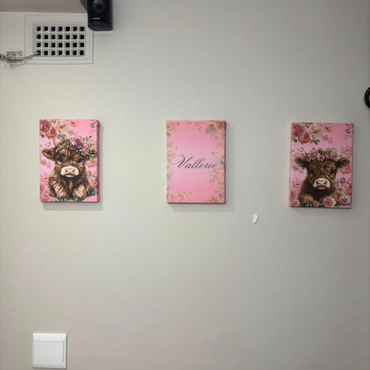 Harmonie the Highland Cow Canvas set
