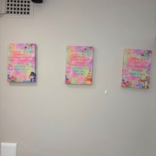 Wonderfully Colorful Pooh  Canvas Set