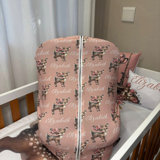 Boho Peony Deer  car seat cover
