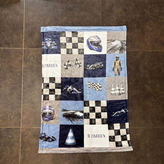 Navy and Blue Formula 1 Fleece blanket