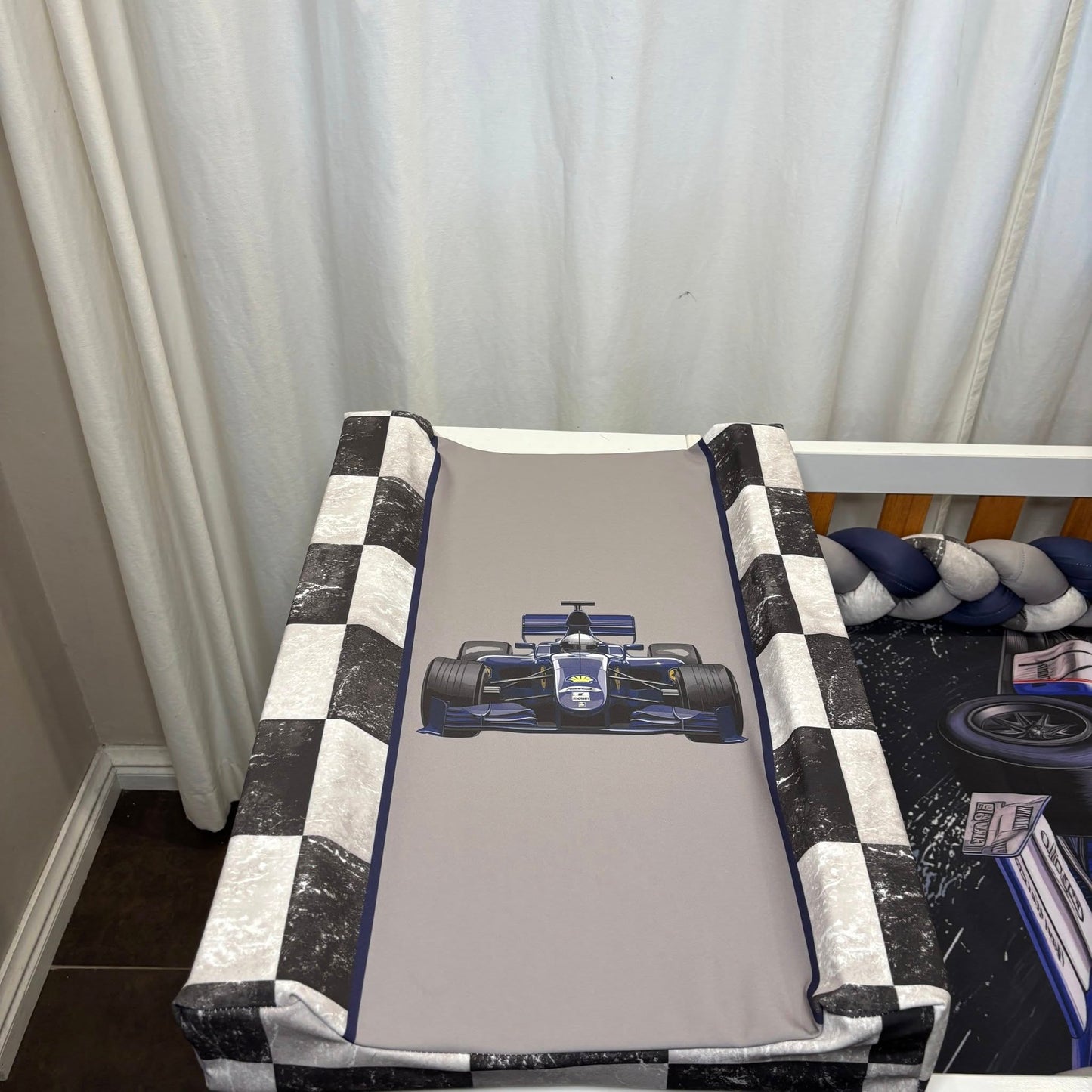 Navy and Blue Formula 1 Waterproof Changing mat