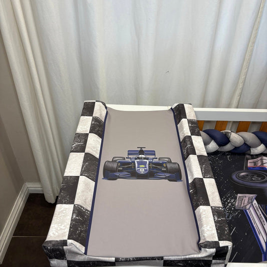 Navy and Blue Formula 1 Waterproof Changing mat