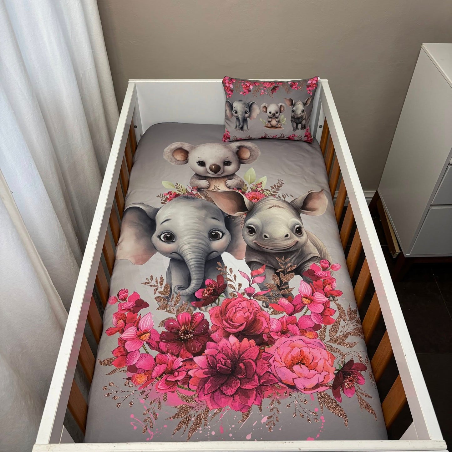 The Lively Girl Safari  cot linen