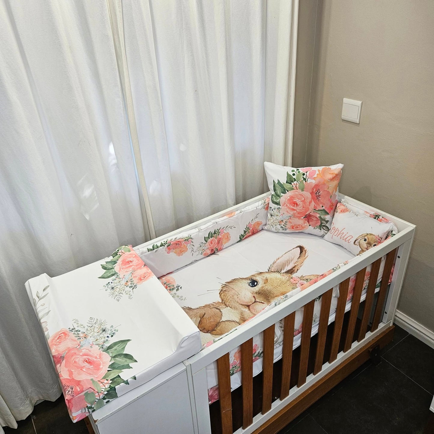 Peachy Soft Bunny cot linen
