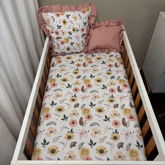 Boho Spring Florals  cot linen
