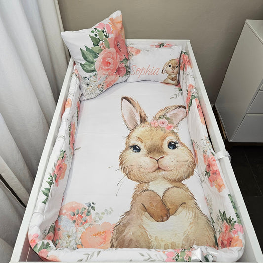 Peachy Soft Bunny cot linen