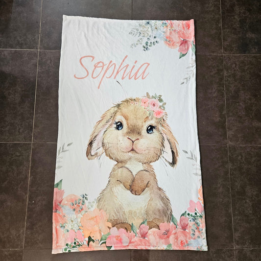 Peachy Soft Bunny Fleece Blanket