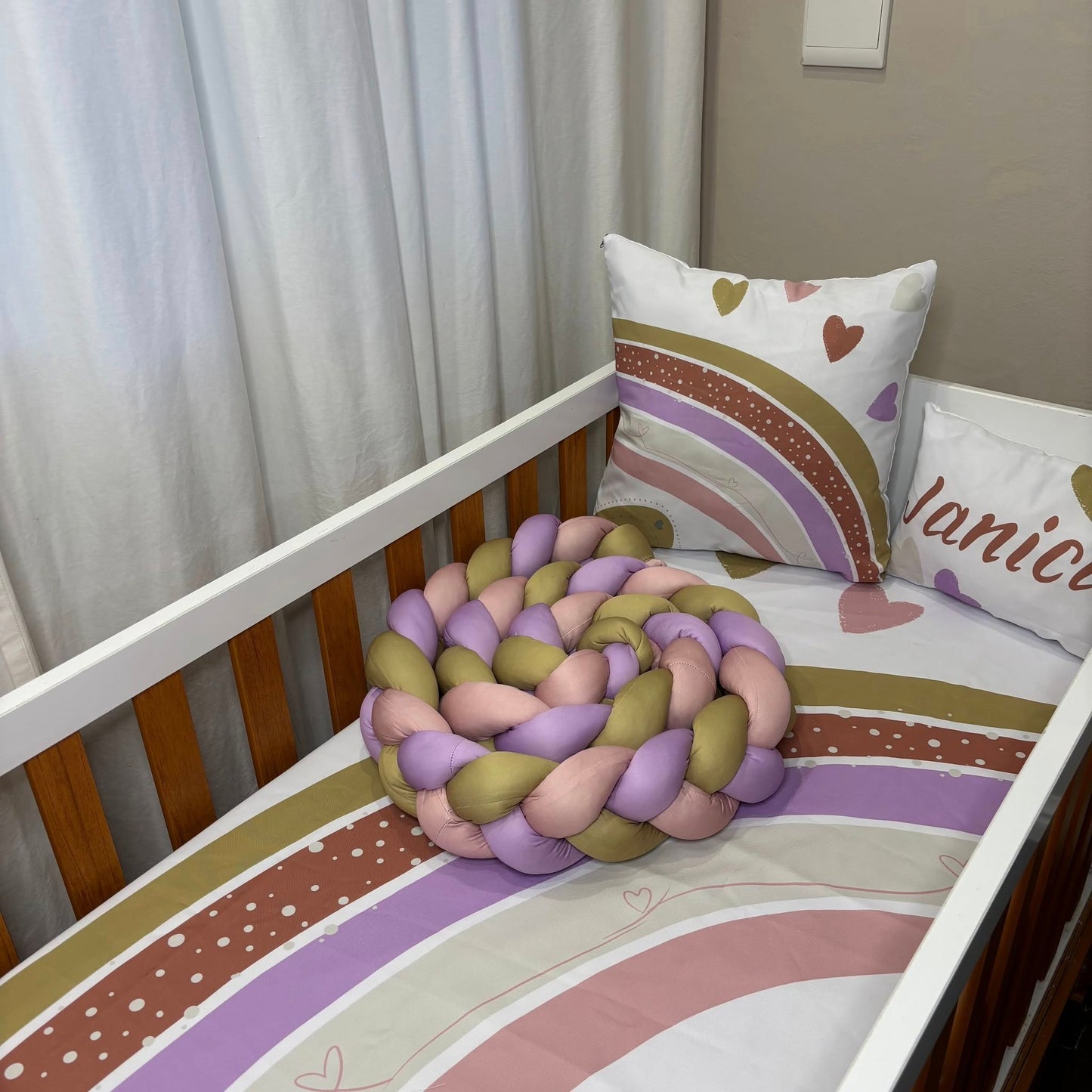Boho Bronze Rainbow cot linen