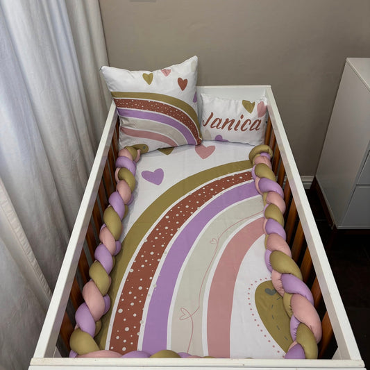 Boho Bronze Rainbow cot linen