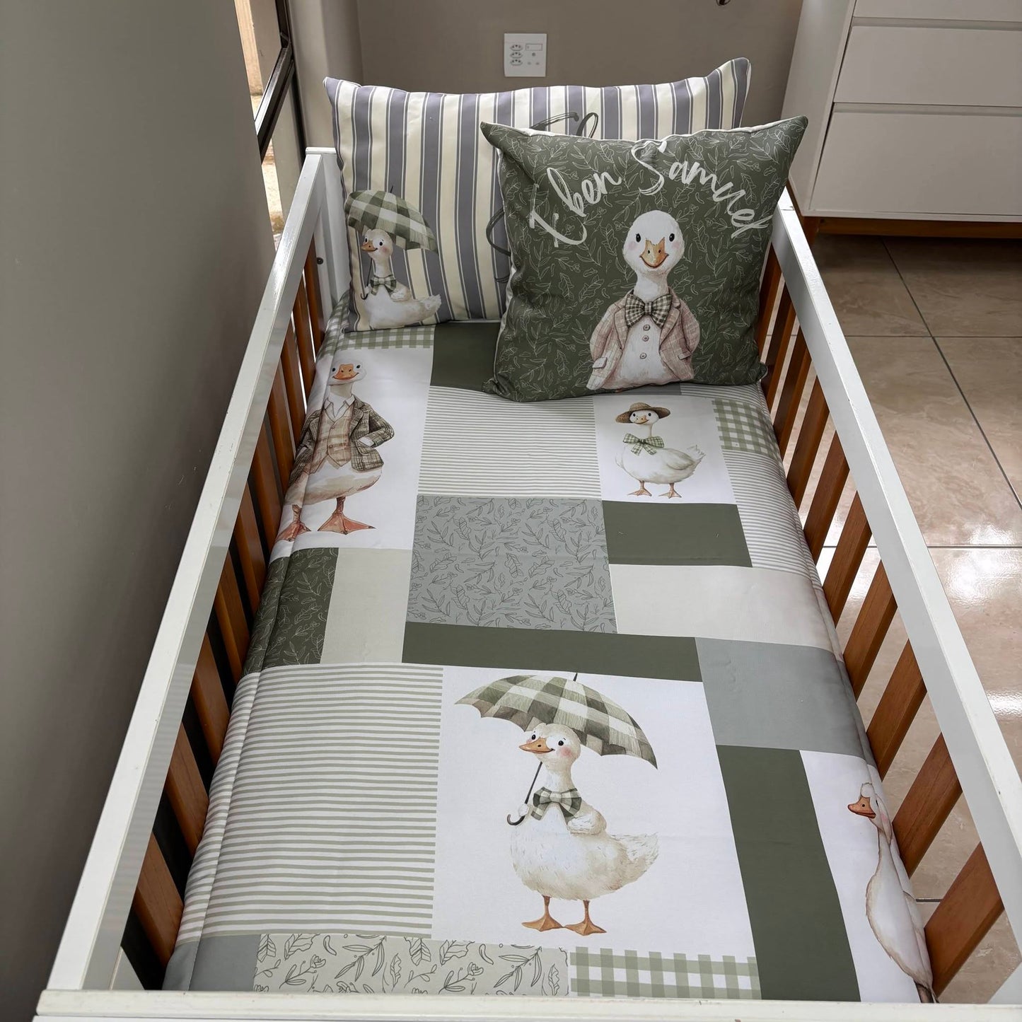 The Natural Goose cot linen