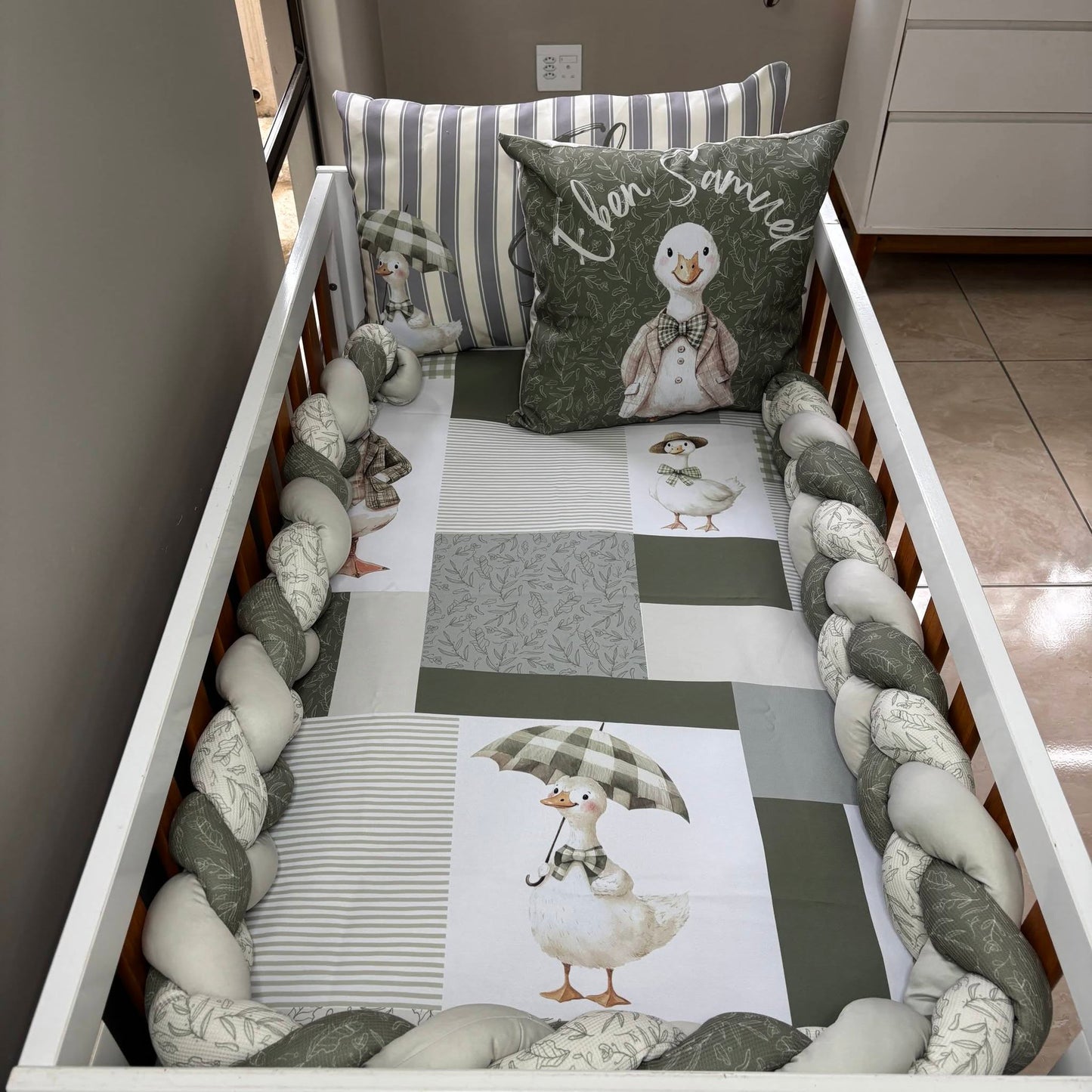 The Natural Goose cot linen