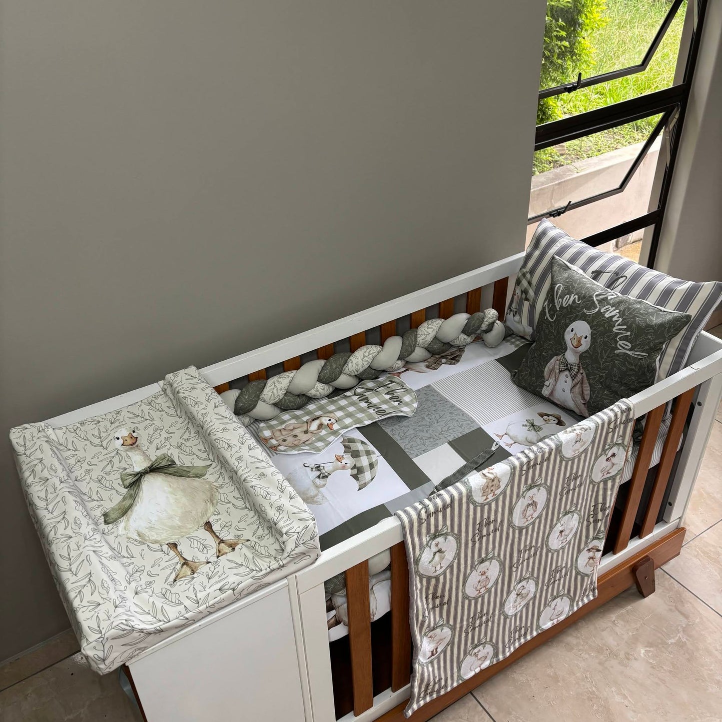 The Natural Goose cot linen