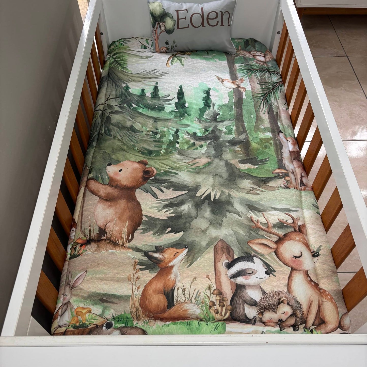 Proper Boho Woodlands cot linen