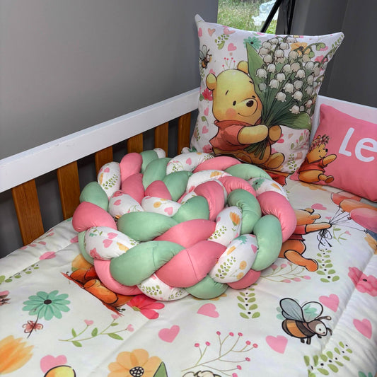 Floral Pooh Cot Bumper