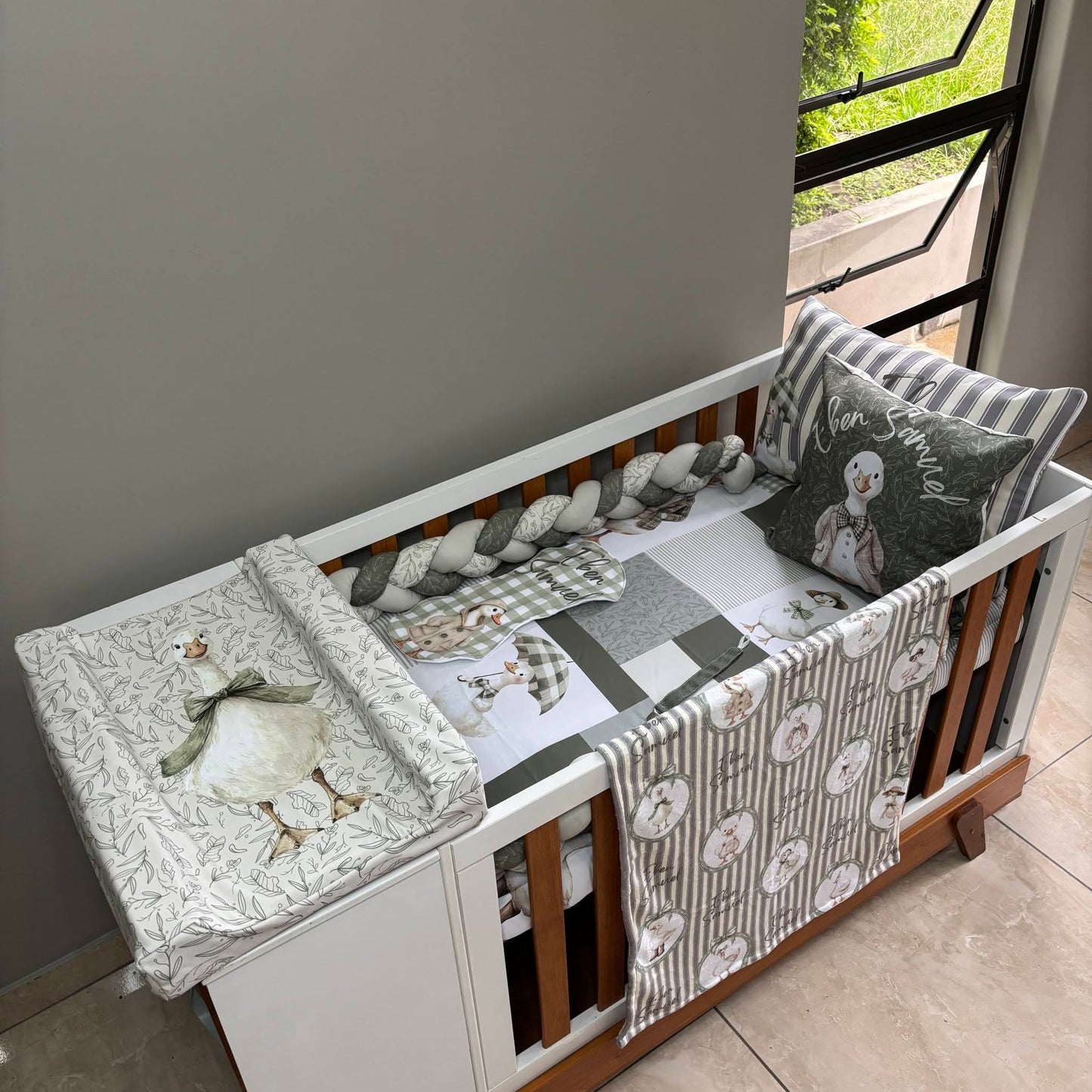 The Natural Goose cot linen