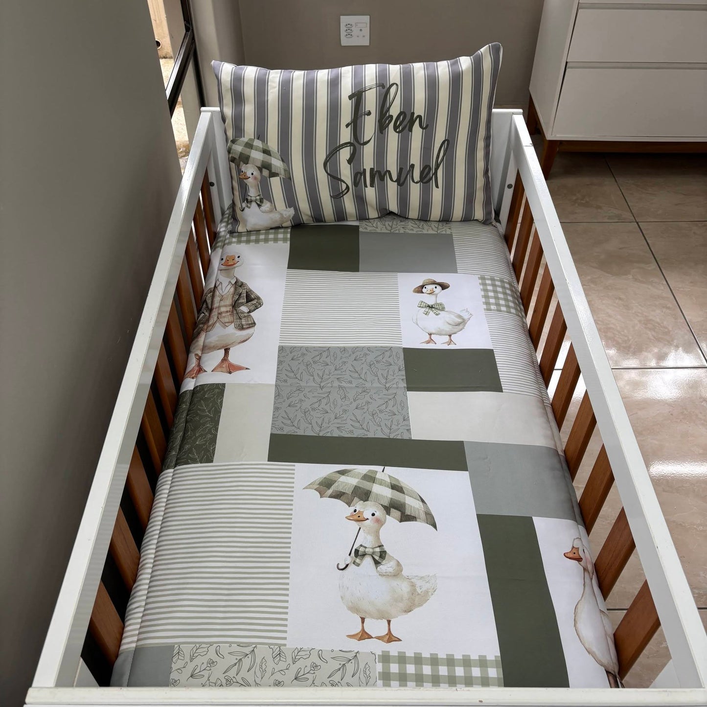 The Natural Goose cot linen
