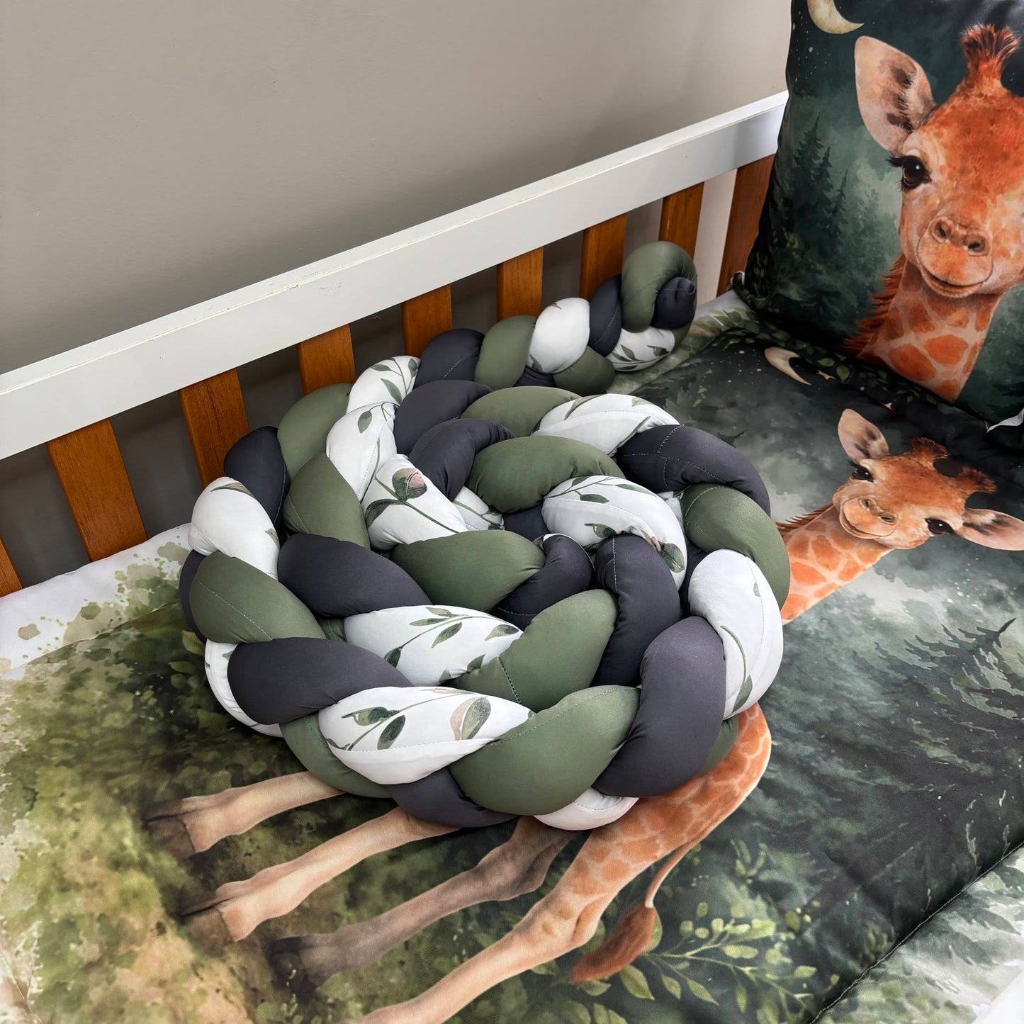 Boho Forest Giraffe Cot Bumper