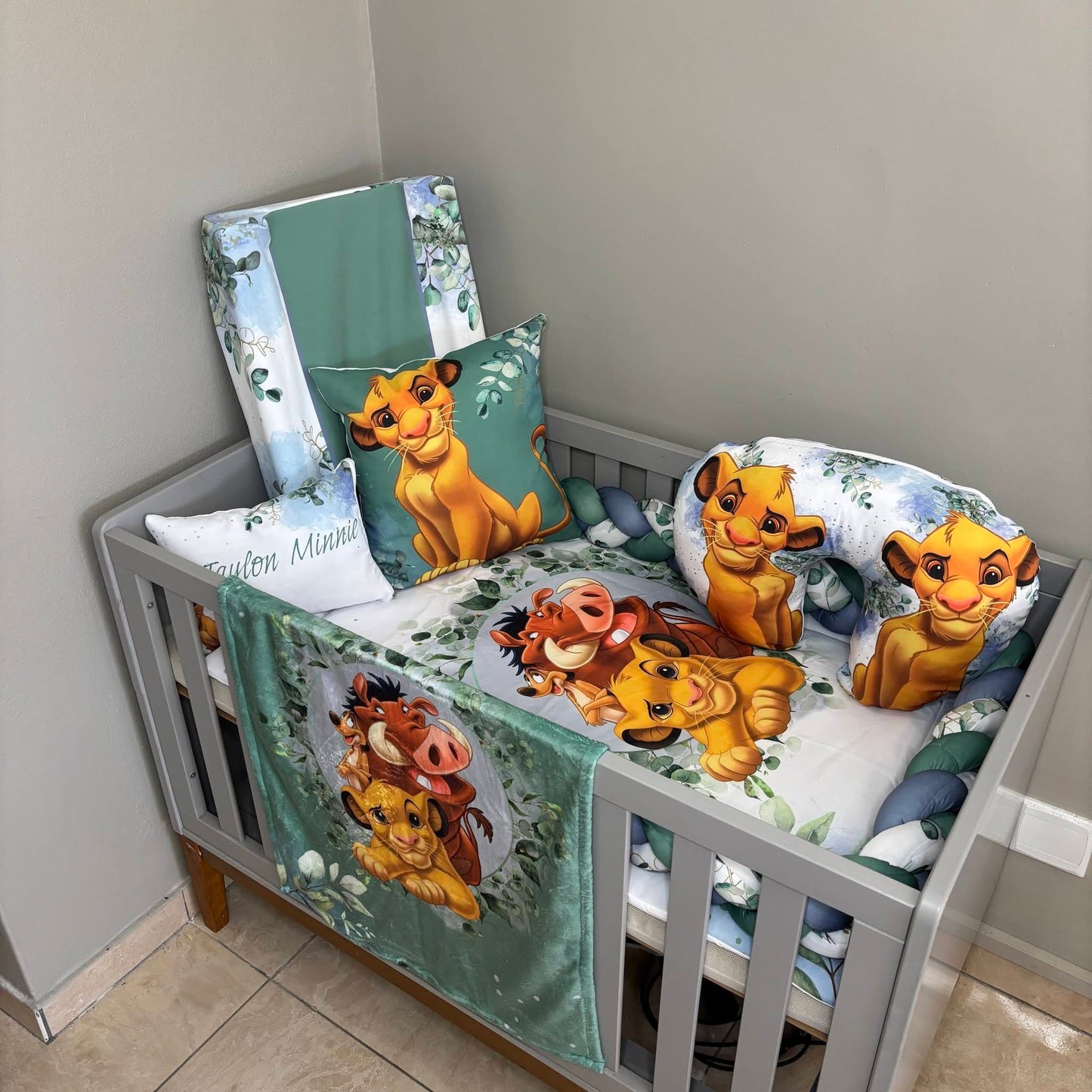 The Sage and Duck Egg Lion King  cot linen