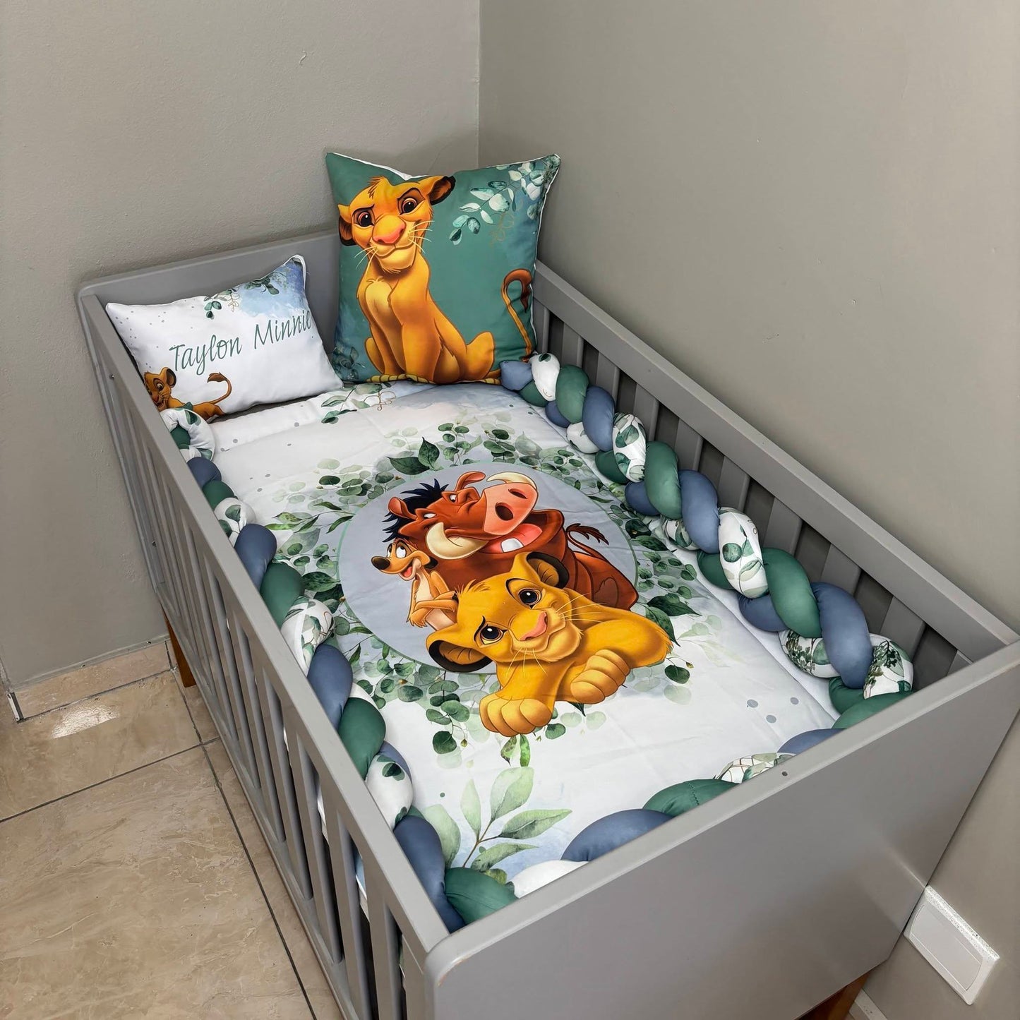 The Sage and Duck Egg Lion King  cot linen