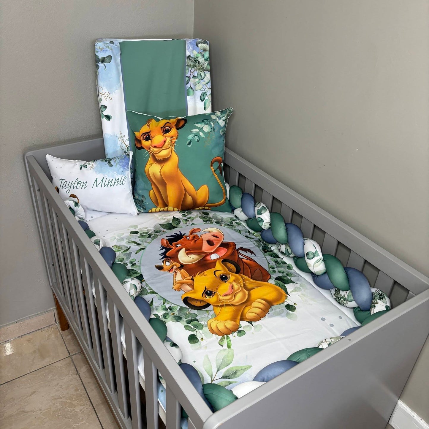 The Sage and Duck Egg Lion King  cot linen