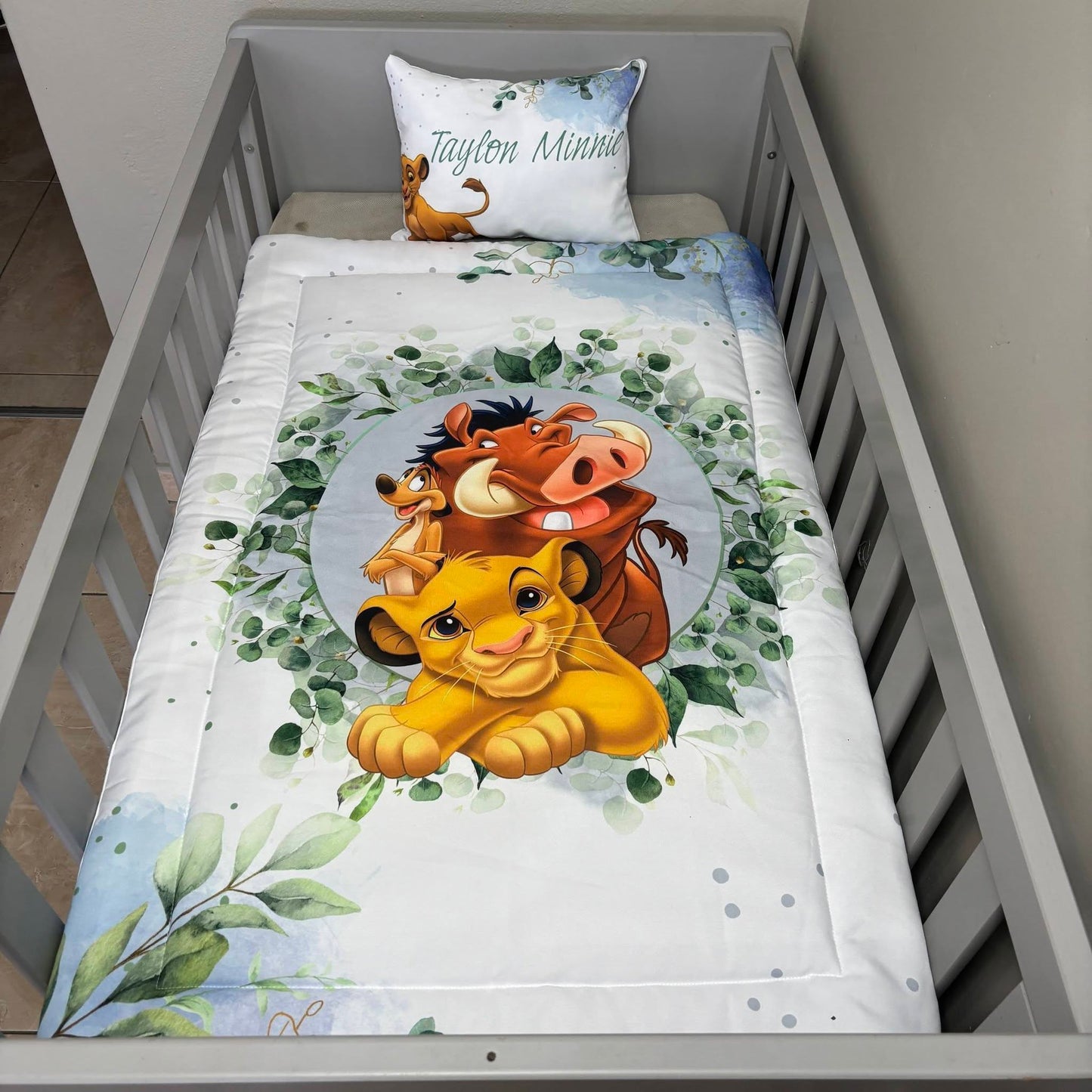 The Sage and Duck Egg Lion King  cot linen
