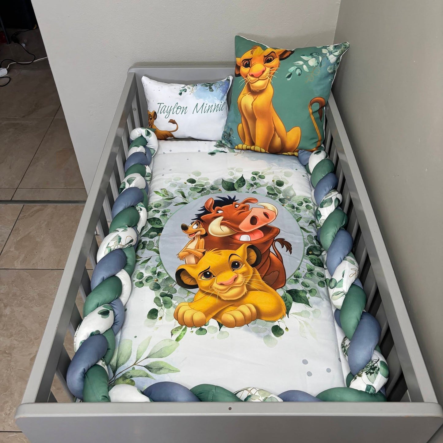 The Sage and Duck Egg Lion King  cot linen