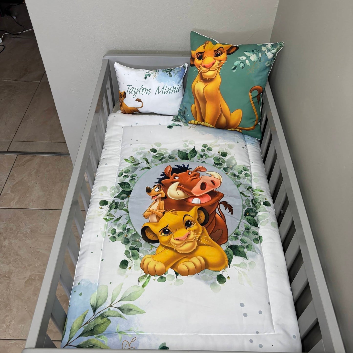 The Sage and Duck Egg Lion King  cot linen