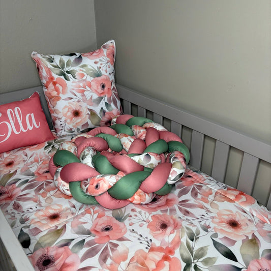 The Ella Floral set Cot Bumper