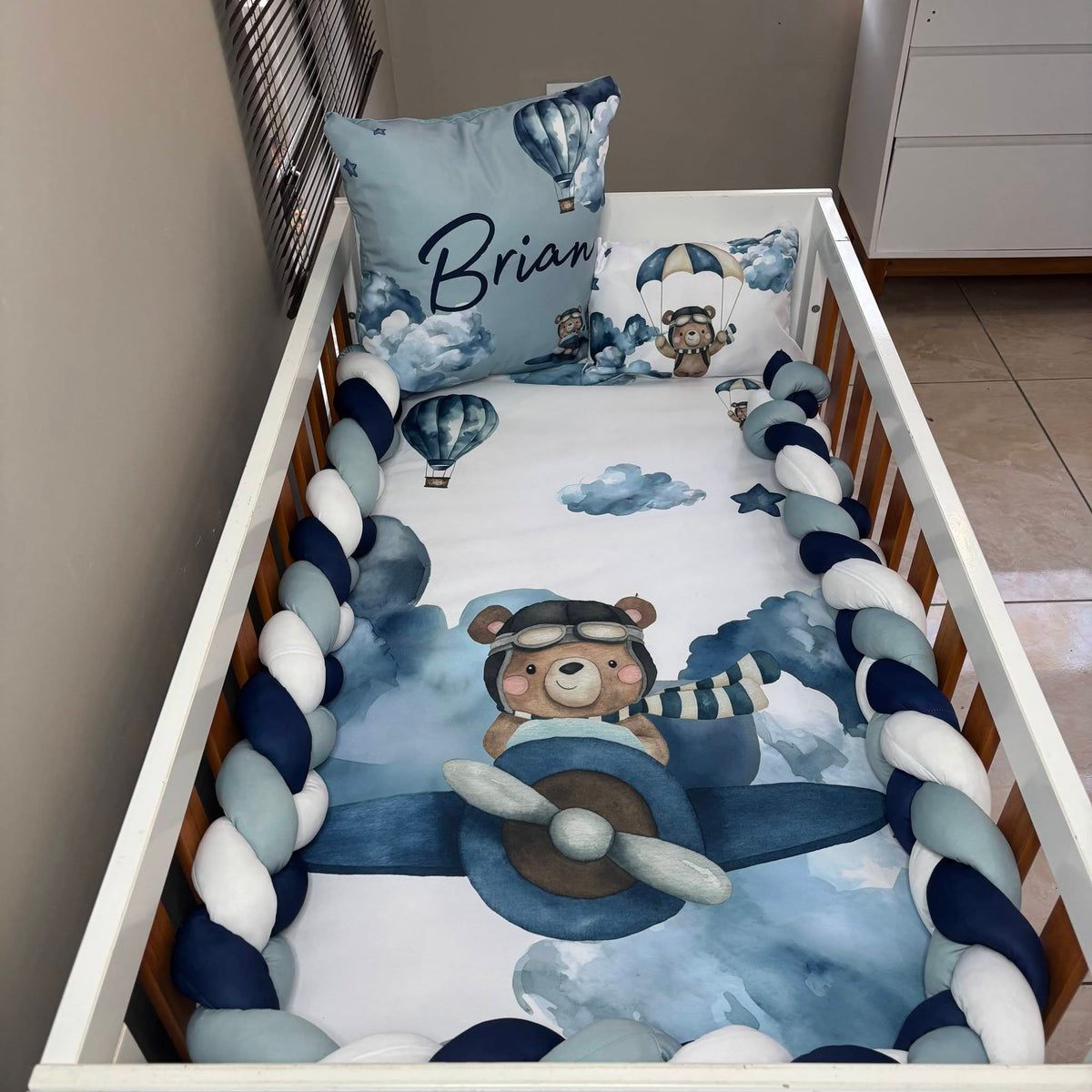 The Aviator Bear 3.0 cot linen