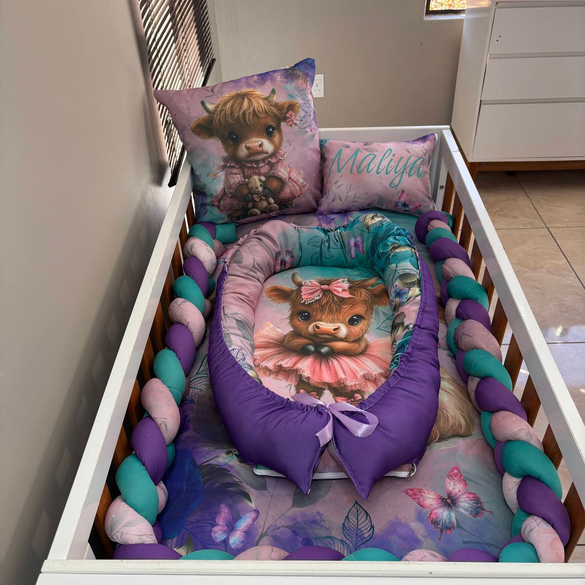 Magical Highland Cow cot linen