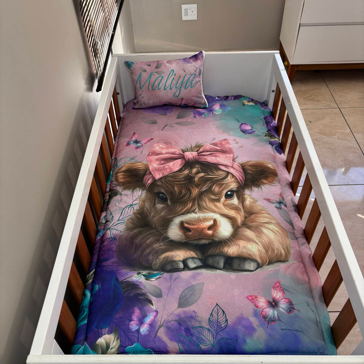 Magical Highland Cow cot linen