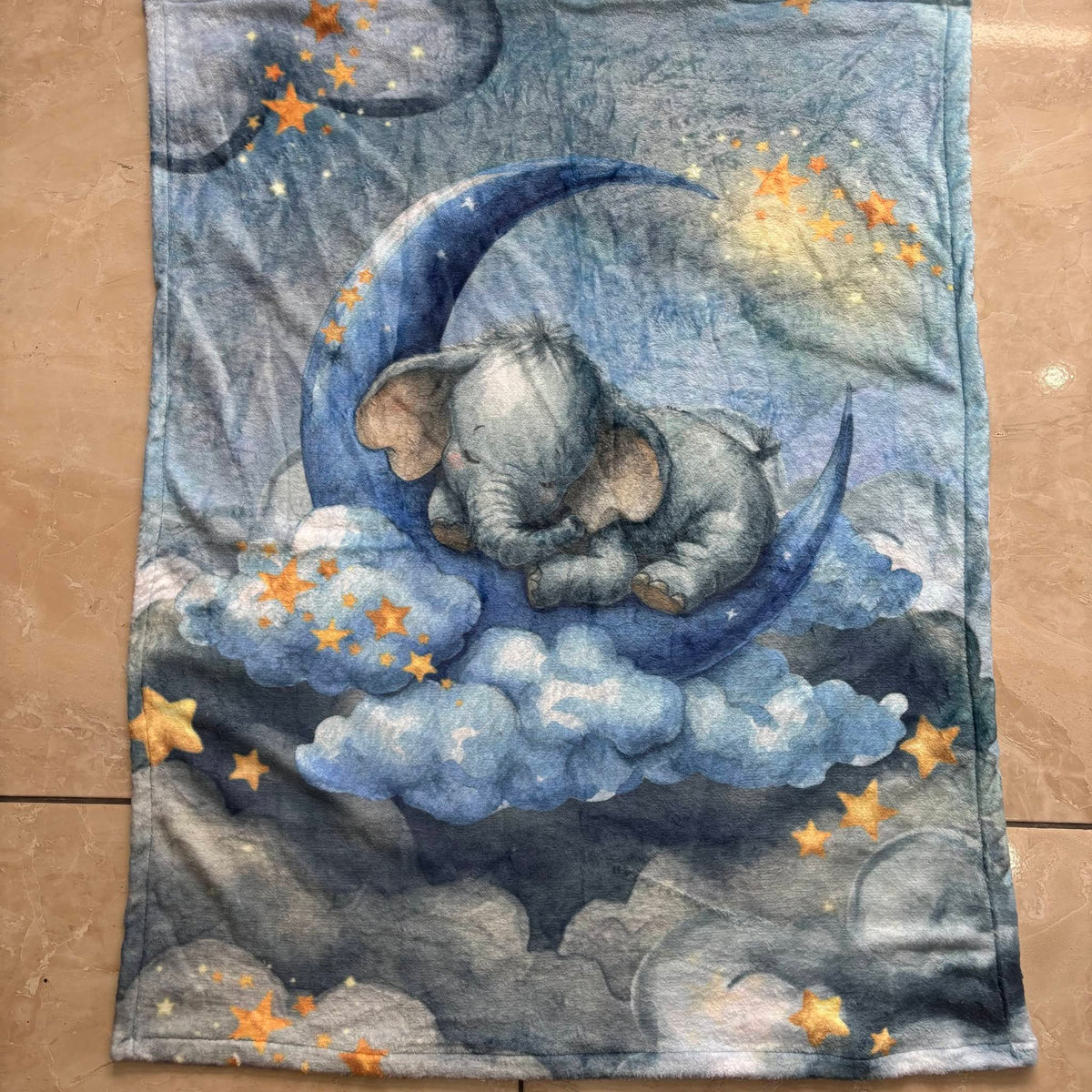 Dreamy Blue Elephant cot linen