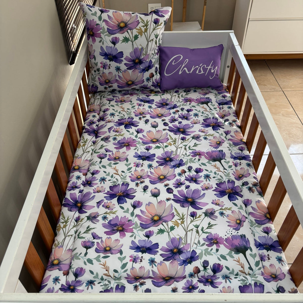 Purple Wildflower cot linen