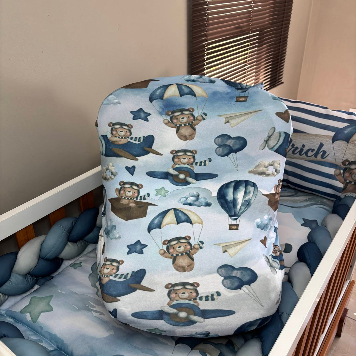 Aviator Bear V4 cot linen