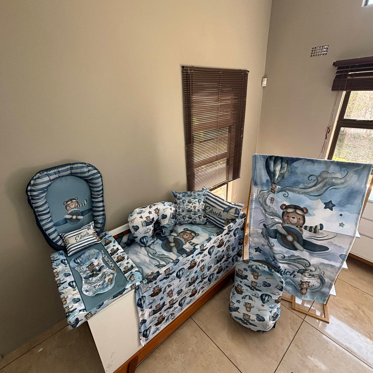 Aviator Bear V4 cot linen