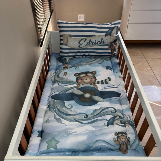 Aviator Bear V4 cot linen