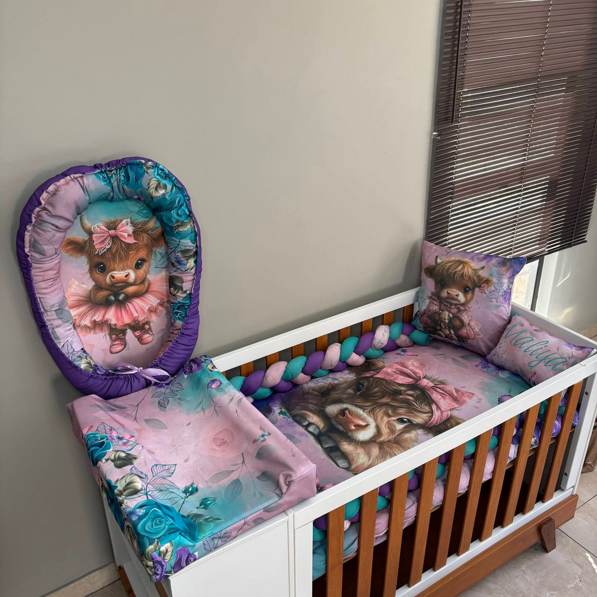 Magical Highland Cow cot linen
